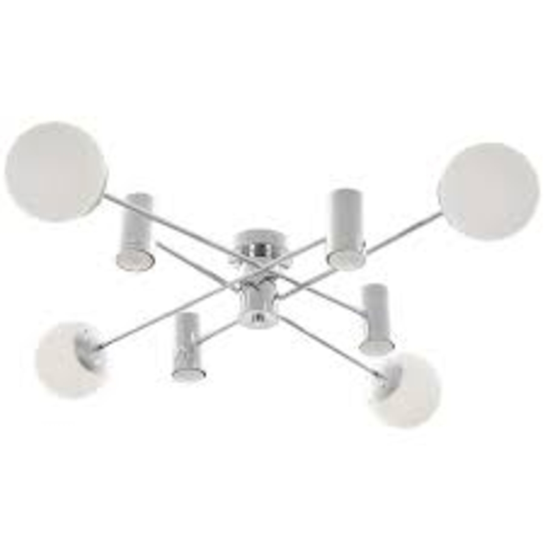 Модерен хромиран полилей от метал и стъкло – E27 + GU10, 8 светлоизточника