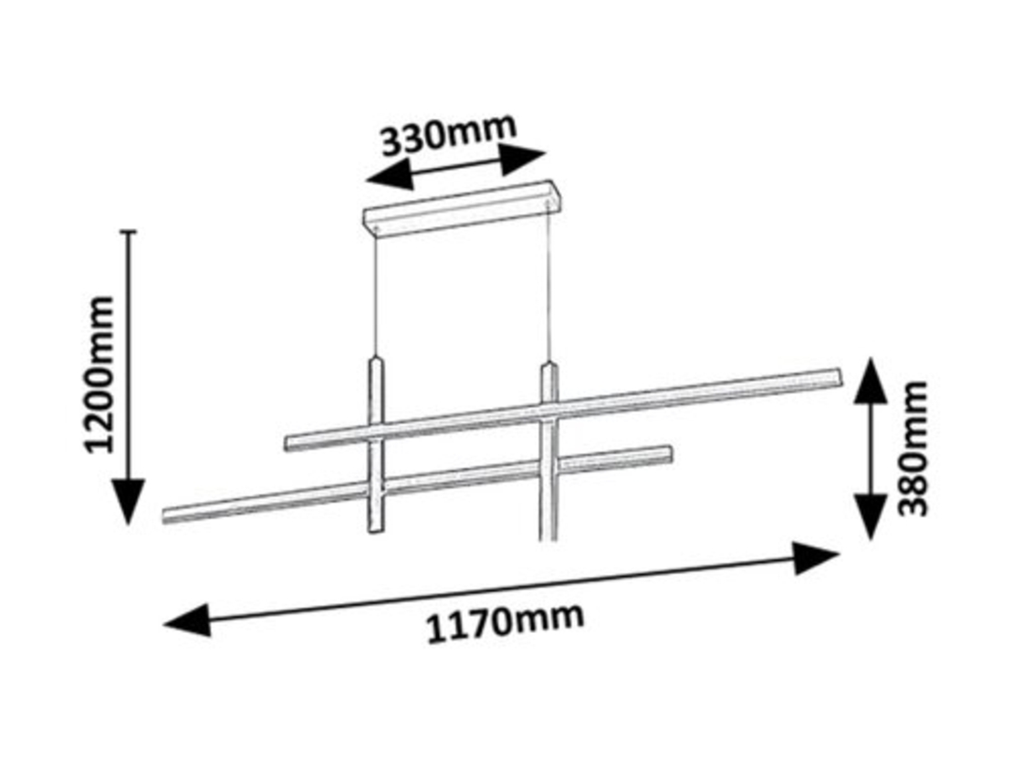 Модерен LED полилей – черен и матирано златен метал, 40W, 3000K