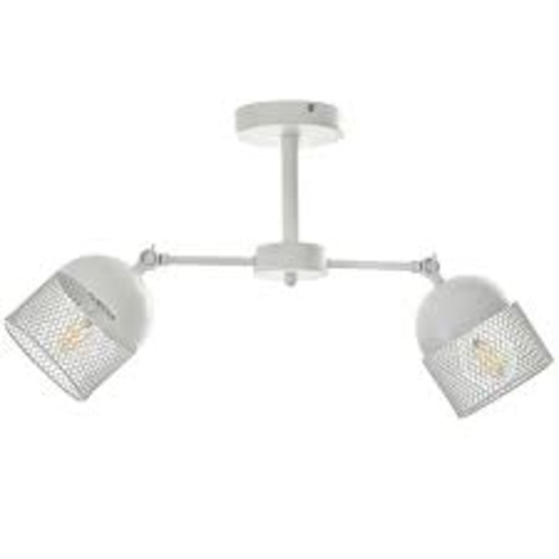 Модерен таванен полилей с подвижни рамена – бял метал, 2xE27
