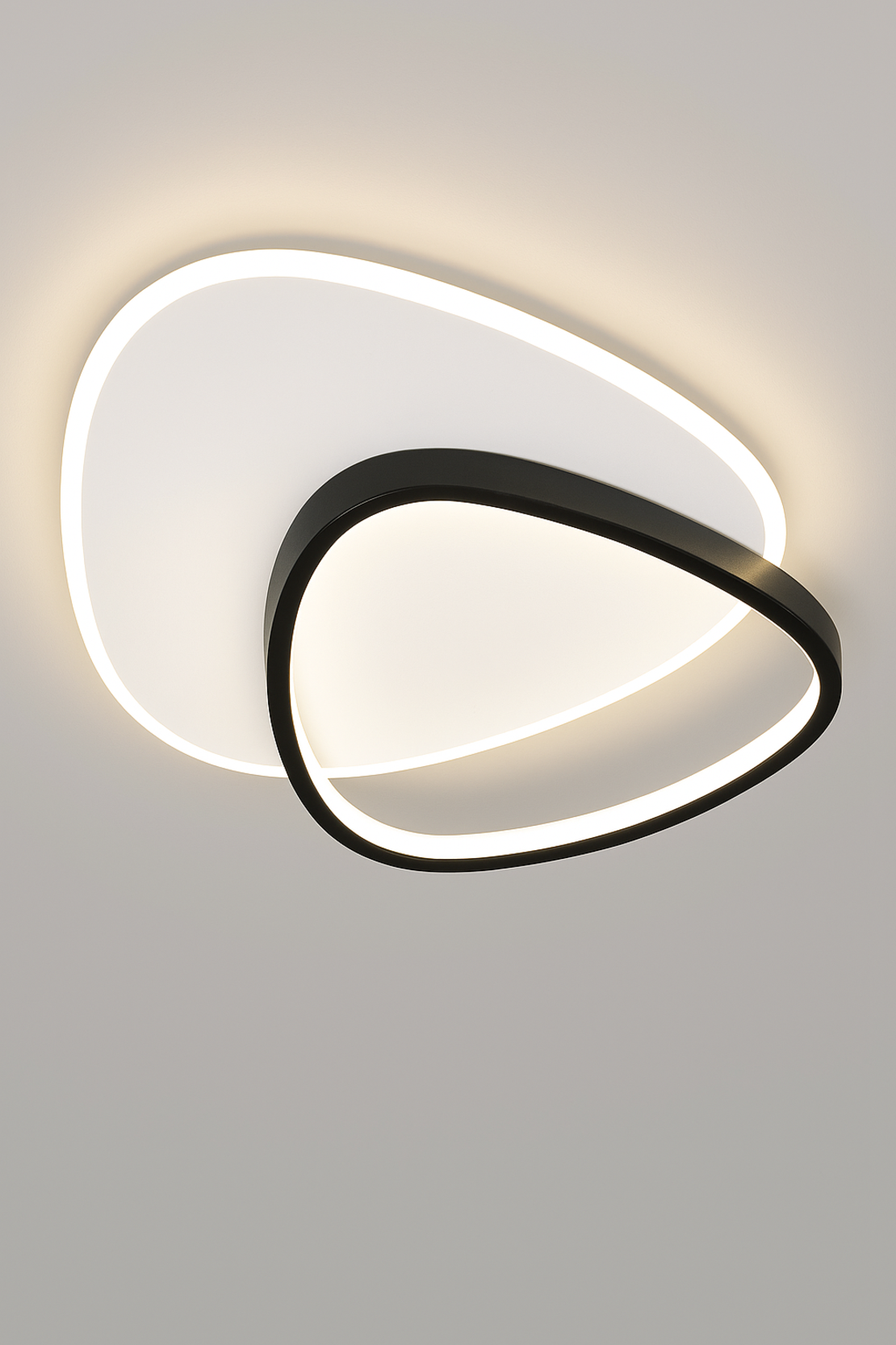 LED плафон черено и бяло, 82W, димиране и регулиране на светлината 3000K–6000K