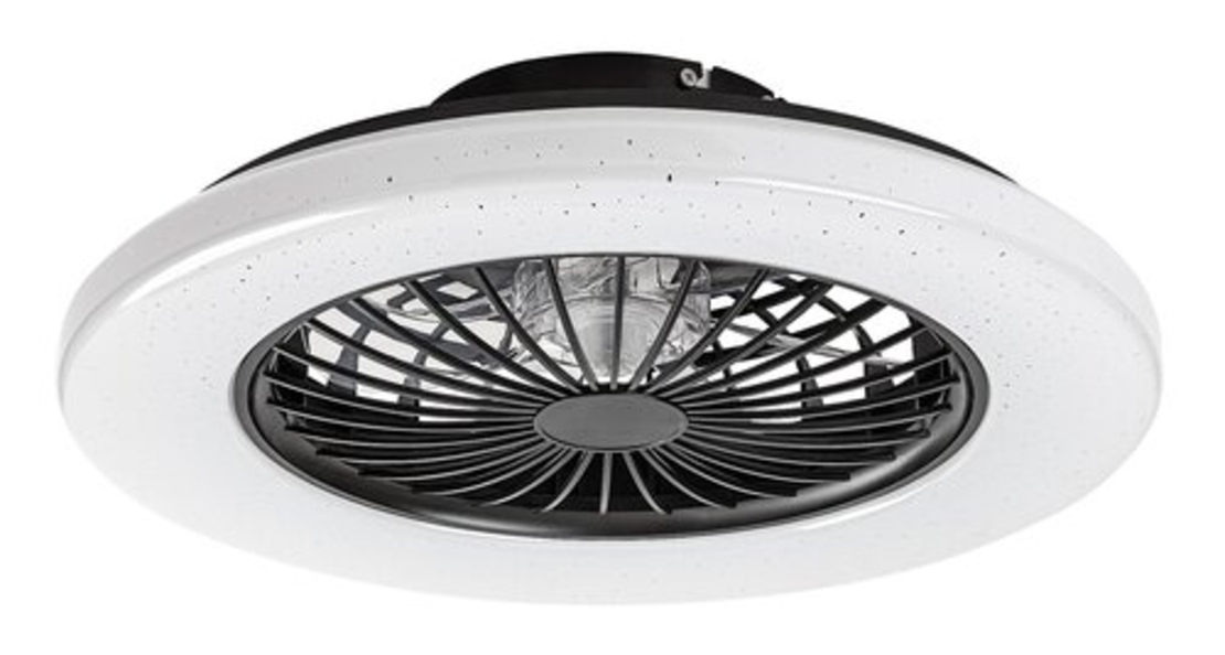 LED таванен плафон с вентилатор 48W – черен, регулируема светлина, дистанционно