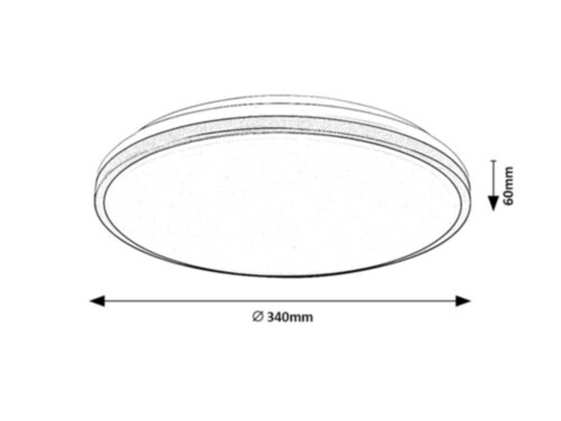LED осветително тяло за баня 18W, IP44, Ø340 мм, златен корпус