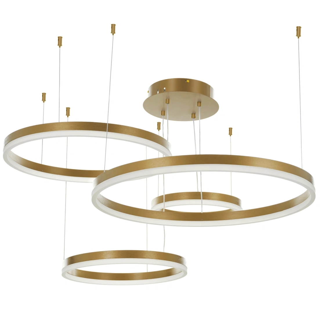 LED Полилей Infinity Rings – Злато, 204W, дистанционно управление