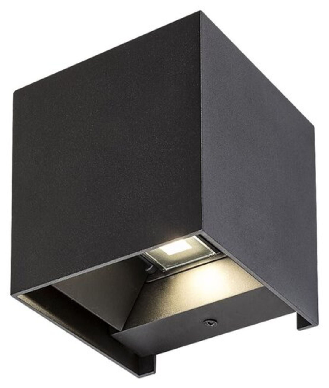 Модерен кубичен аплик Solin в матово черно – стилно фасадно осветление G9