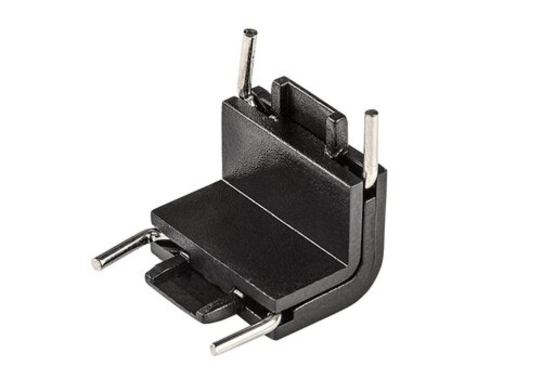 Компактен свързващ елемент за релсово осветление – черен, DC 24V, пластмасов корпус