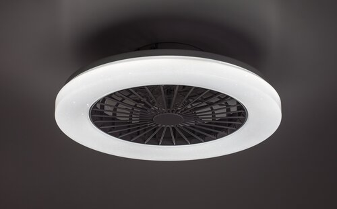 Мултифункционален LED таванен плафон с вентилатор, RGB и звезден ефект