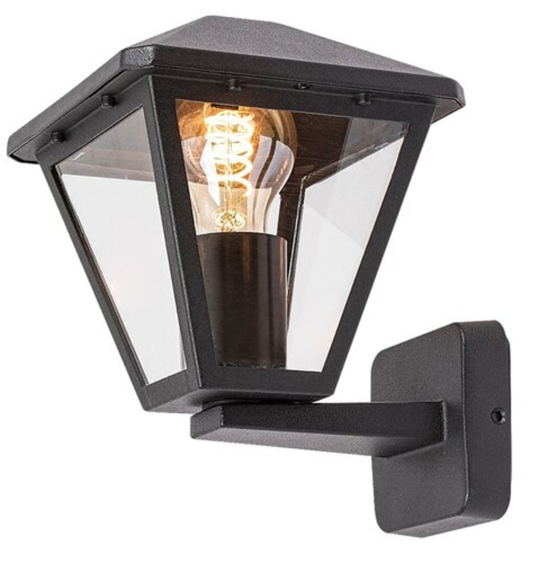 Класически външен аплик Paravento E27 – елегантно фасадно осветление с прозрачно стъкло и IP44 защита