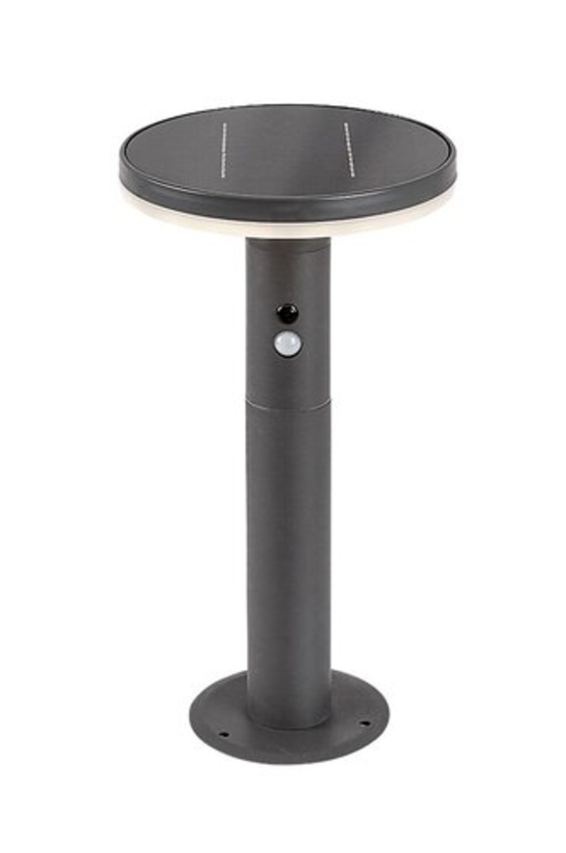 Соларен LED градински стълб с датчик за движение, 10W, 4000K, антрацит, IP44