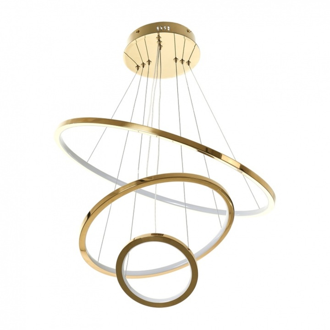 Модерен LED полилей Ø600 mm – златен дизайн и регулируема височина