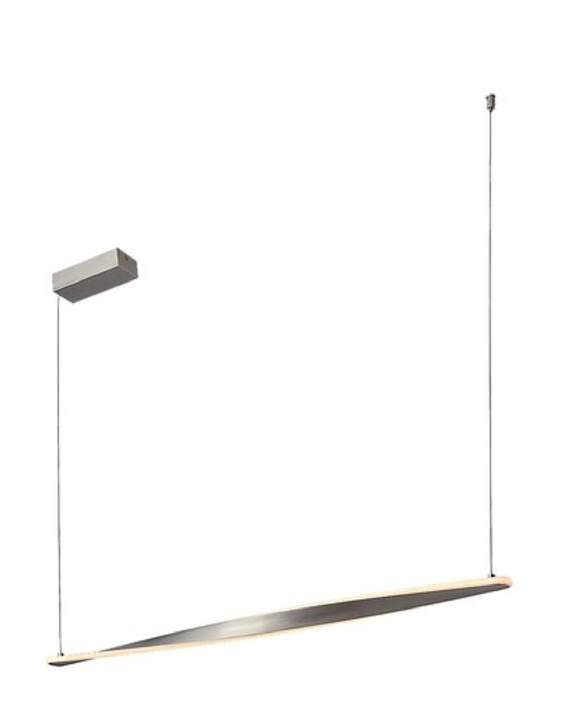 Модерен висящ LED полилей 28W – атен хром, топла светлина