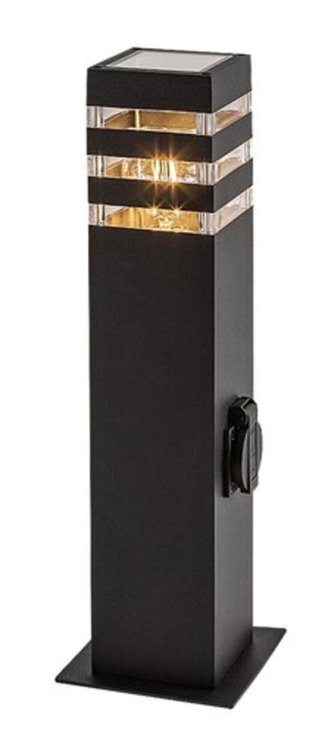 Градински стълб Ankara с вграден контакт – модерно външно осветление E27, IP44