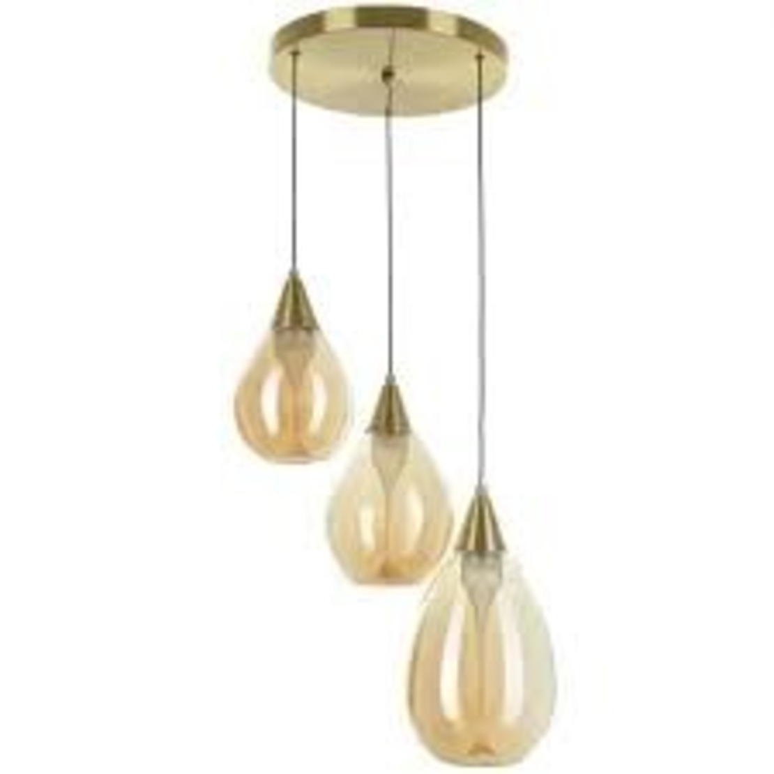 Модерен LED полилей 21W – матирано злато, метал и стъкло с регулируема височина