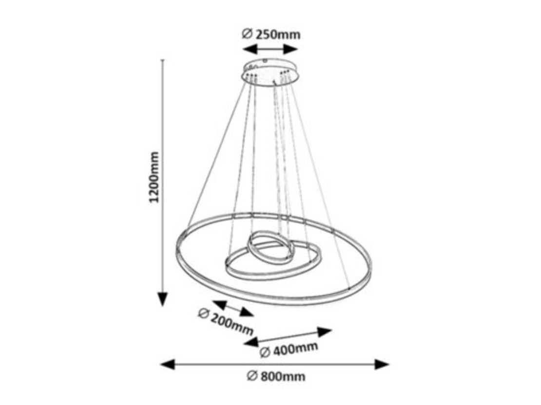 Модерен LED полилей Isaure – 100W, CCT 3000K–6500K, димируем, с дистанционно