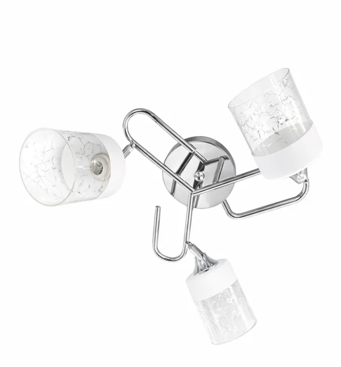 Полилей 3xE27 хром и  бяло стъкло модерен дизайн