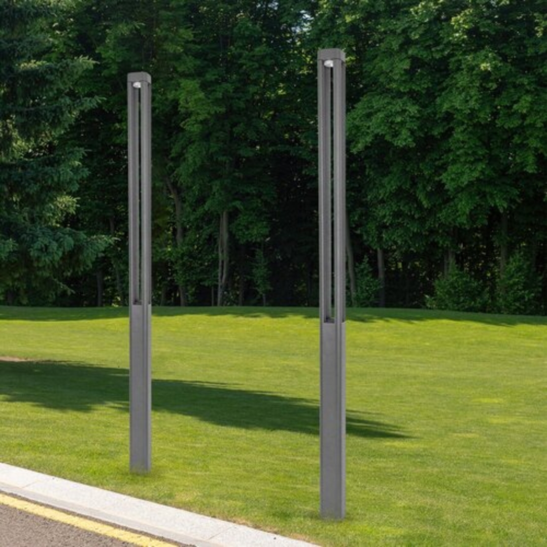 Модерен външен LED стълб 30W, 3000K, IP65