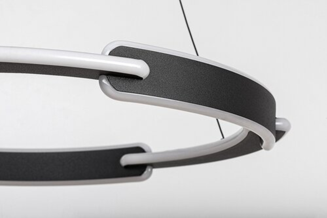 Модерен висящ LED полилей 45W с регулируема цветна температура – черен