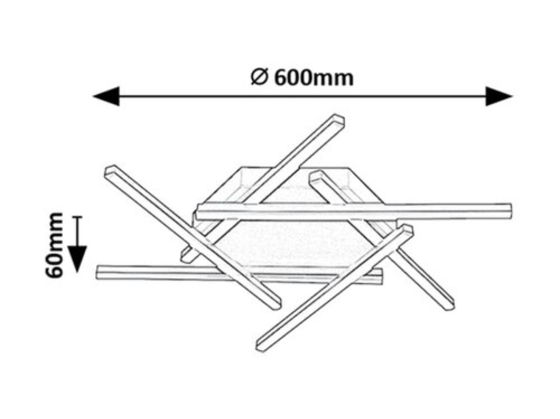 Модерен LED  плафон – черен и матирано златен метал, 40W, 3000K