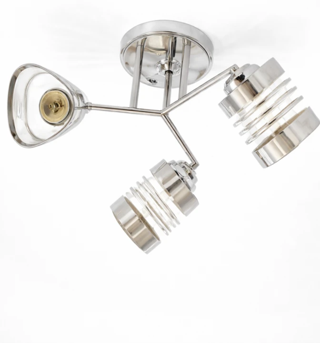 Полилей 3 x E27 хром със стъкло модерен дизайн