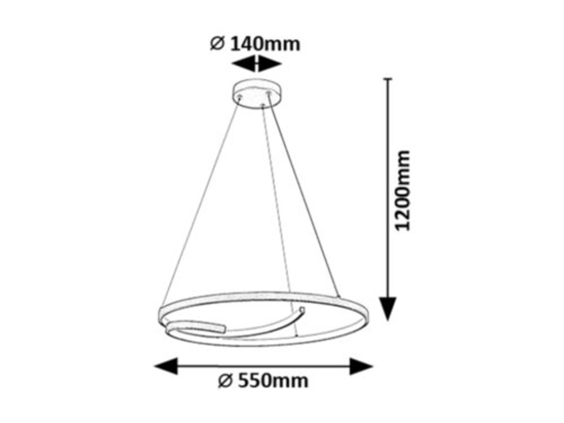 Модерен висящ LED полилей 40W – черен, естествена светлина 4000K