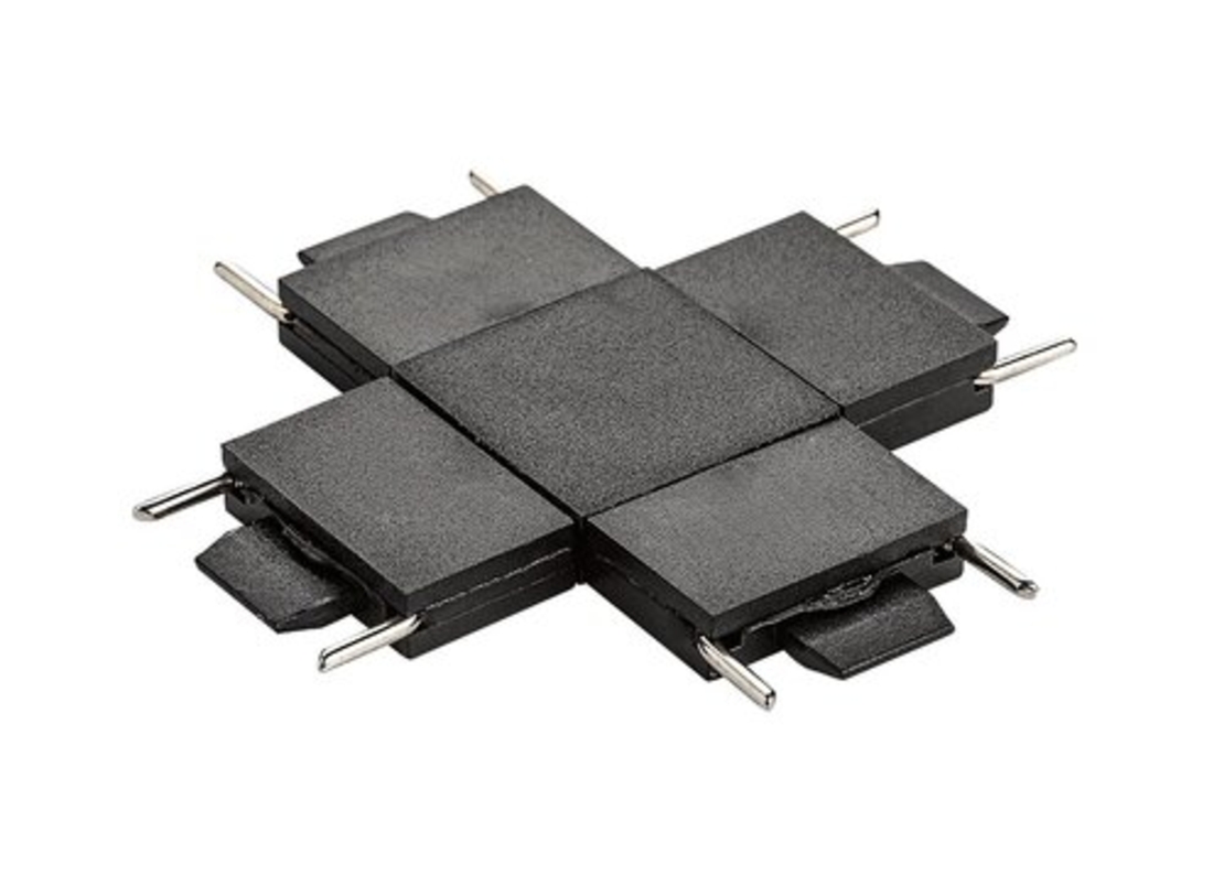 Свързващ елемент за релсово осветление – черен, DC 24V, пластмасов корпус