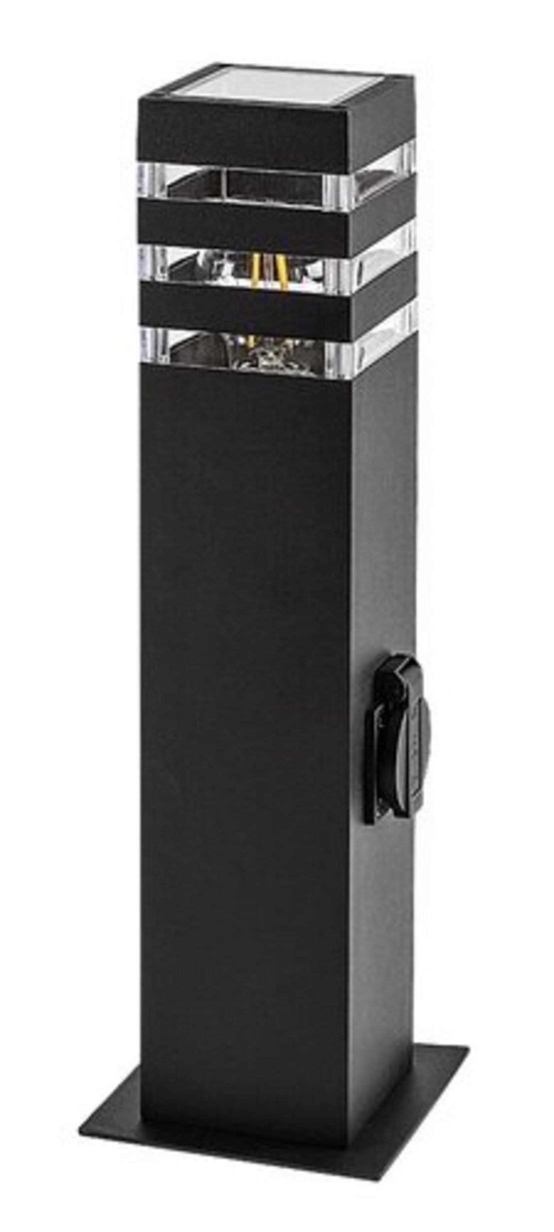 Градински стълб Ankara с вграден контакт – модерно външно осветление E27, IP44