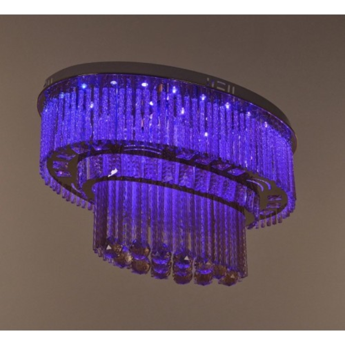 Луксозен златен полилей с LED, RGB и Bluetooth – 8xE27, метал и кристал