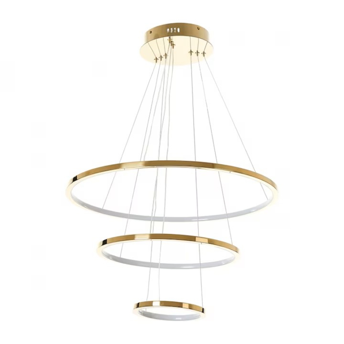 Модерен LED полилей Ø600 mm – златен дизайн и регулируема височина