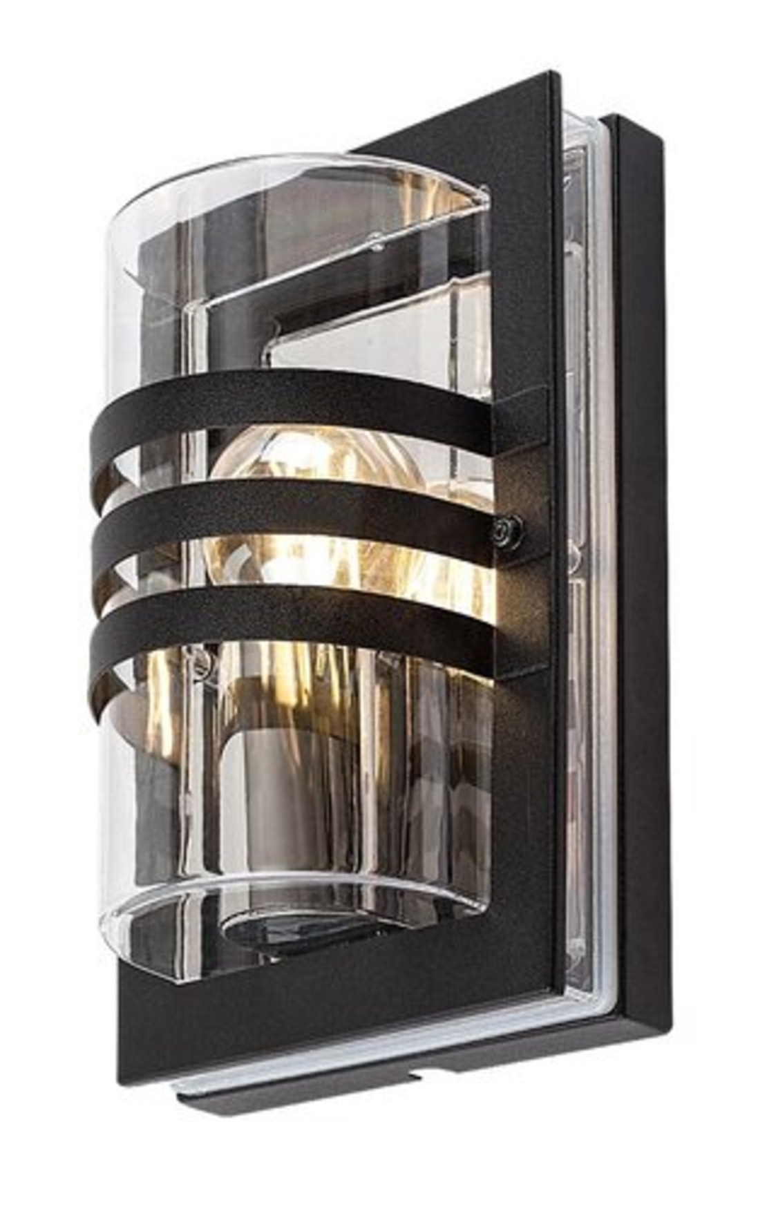 Модерен външен аплик Orlova – черен, неръждаема стомана, E27, IP44