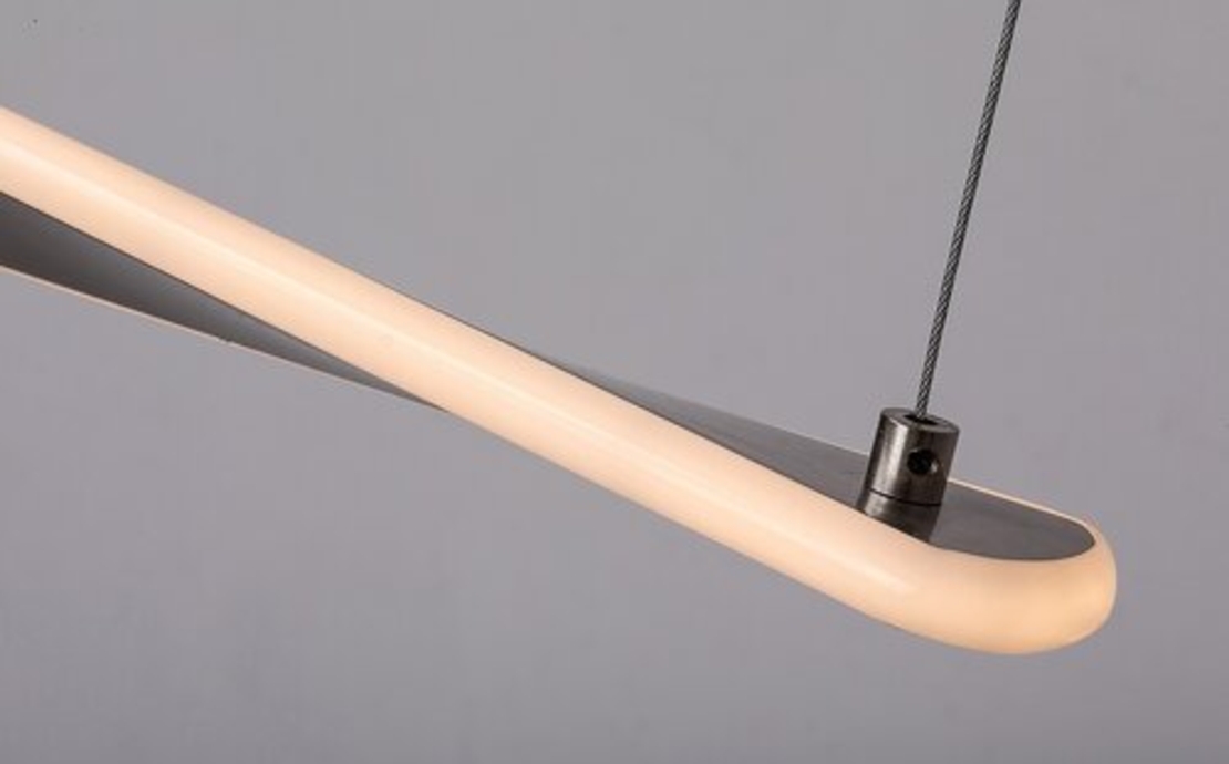 Модерен висящ LED полилей 28W – атен хром, топла светлина