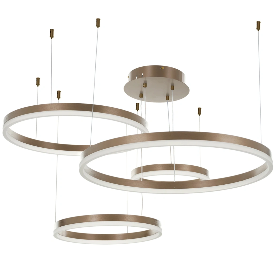 LED Полилей Infinity Rings  – Матирано злато, модерен стил