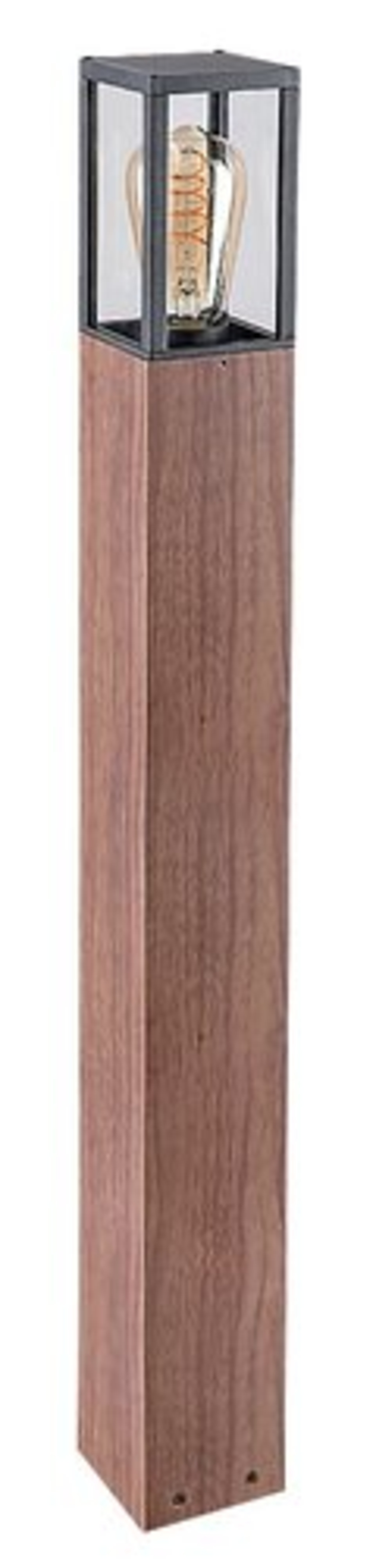 Елегантен градински стълб Wales E27 – модерно външно осветление с дървесен цвят и IP44 защита