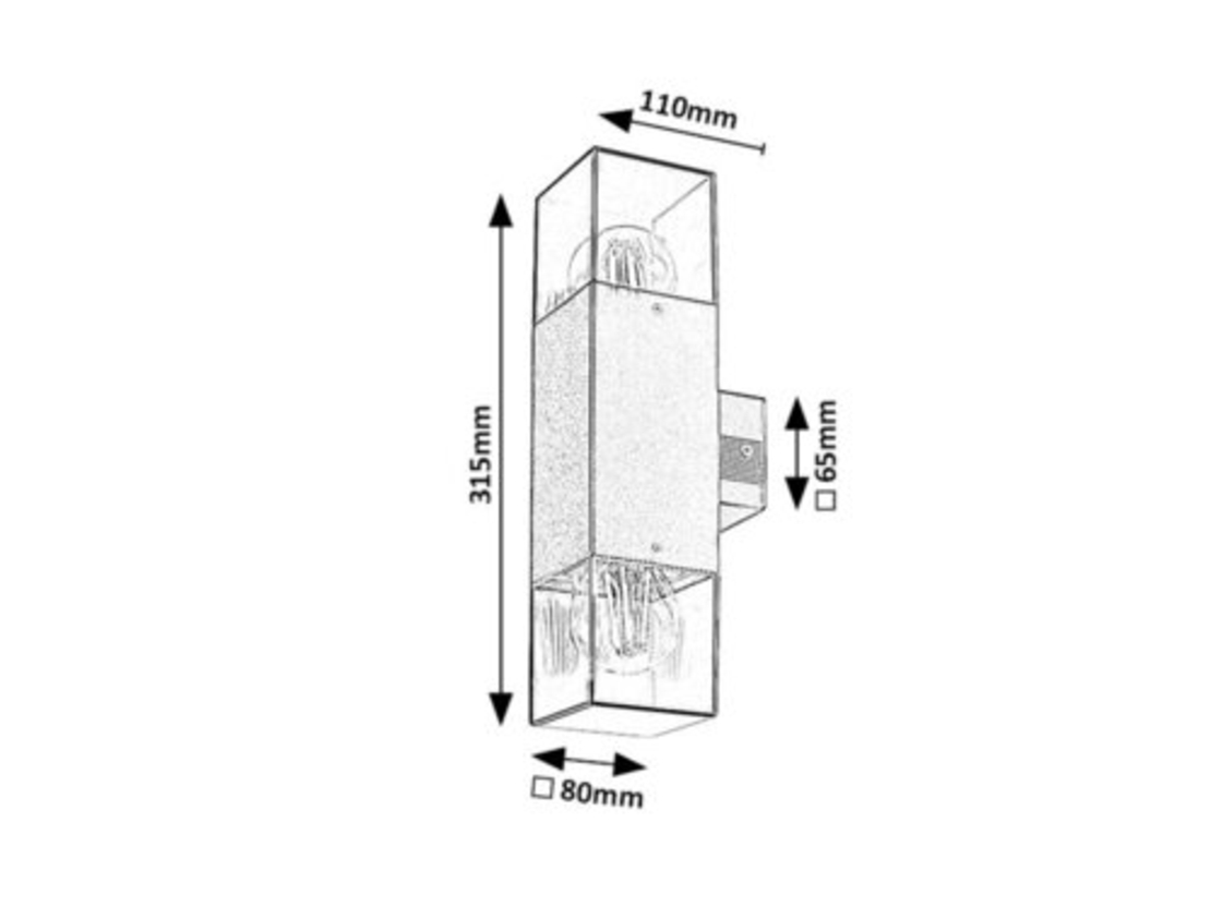 Двоен външен аплик Loanda E27 – стилно фасадно осветление с кафяв прозиращ абажур и IP44 защита
