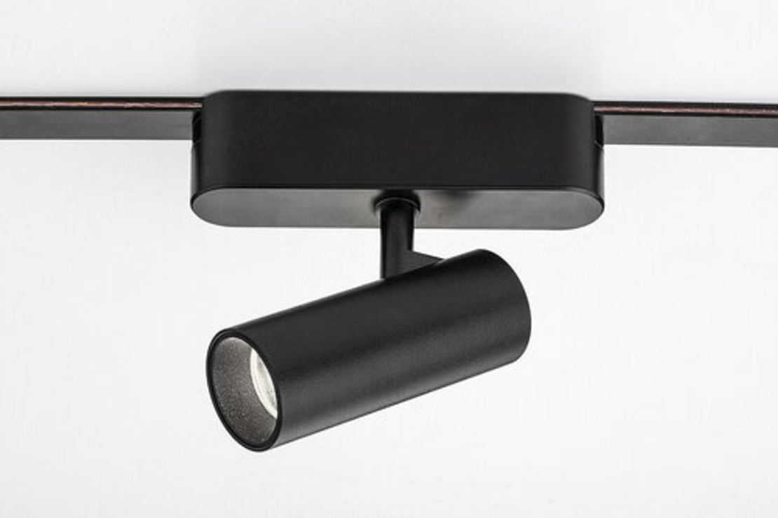 Модерен LED спот за релсово осветление – 6W, естествено бяло 4000K, черен алуминий