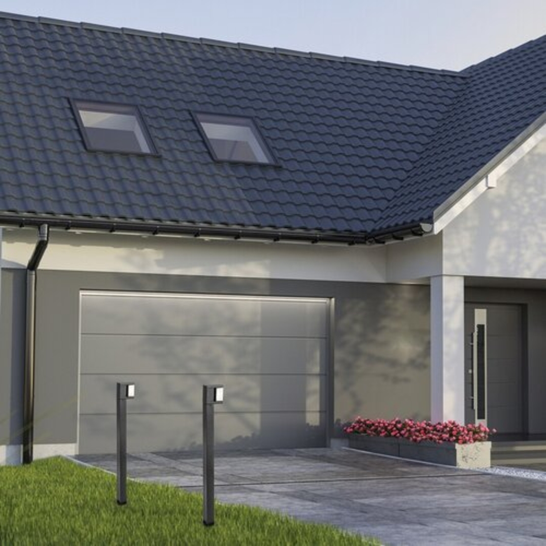 Модерен външен градински LED стълб Cubbington 10W с естествена бяла светлина