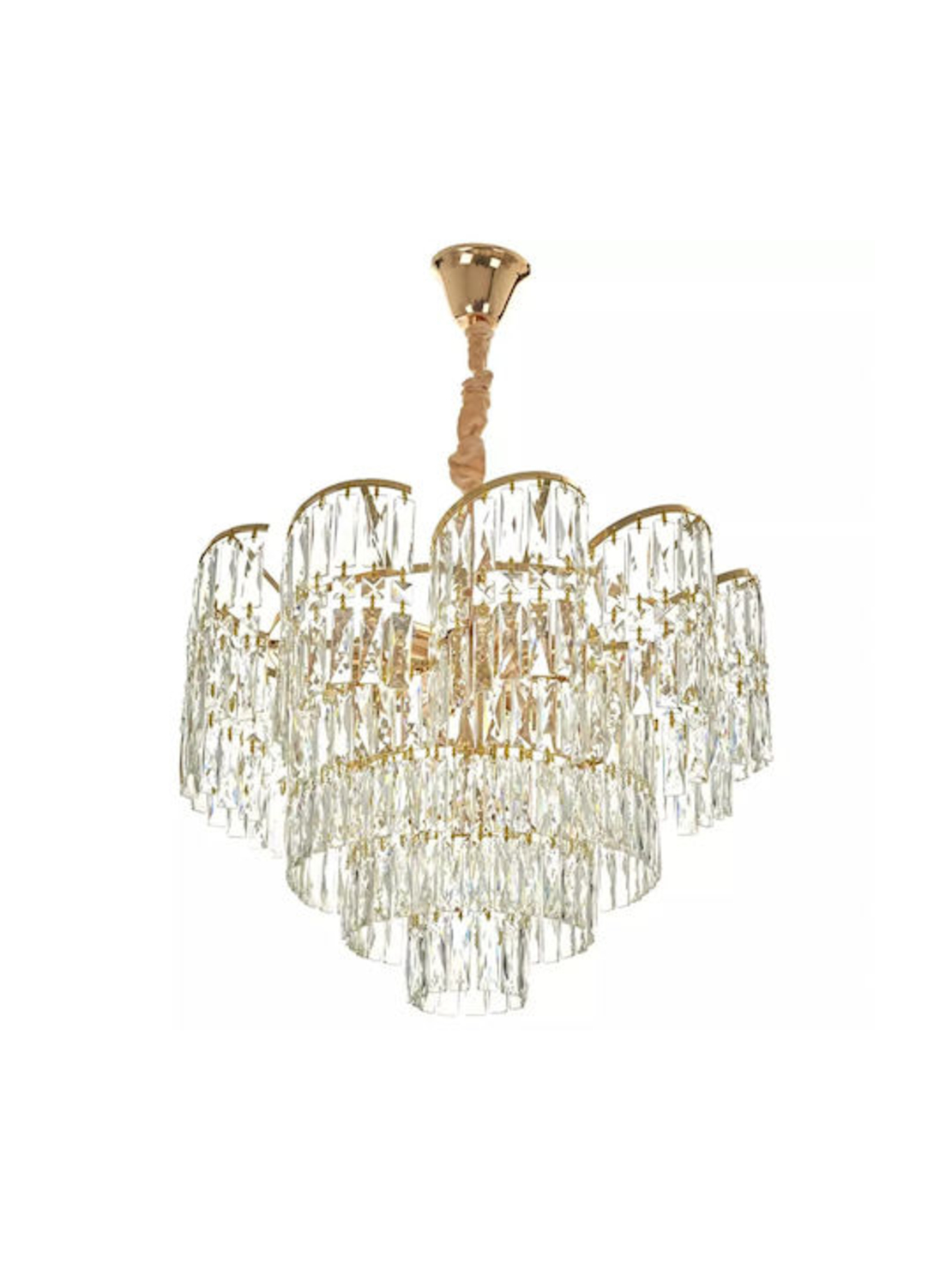 Златен полилей 10xE27 – лукс, светлина и изящество в един дизайн