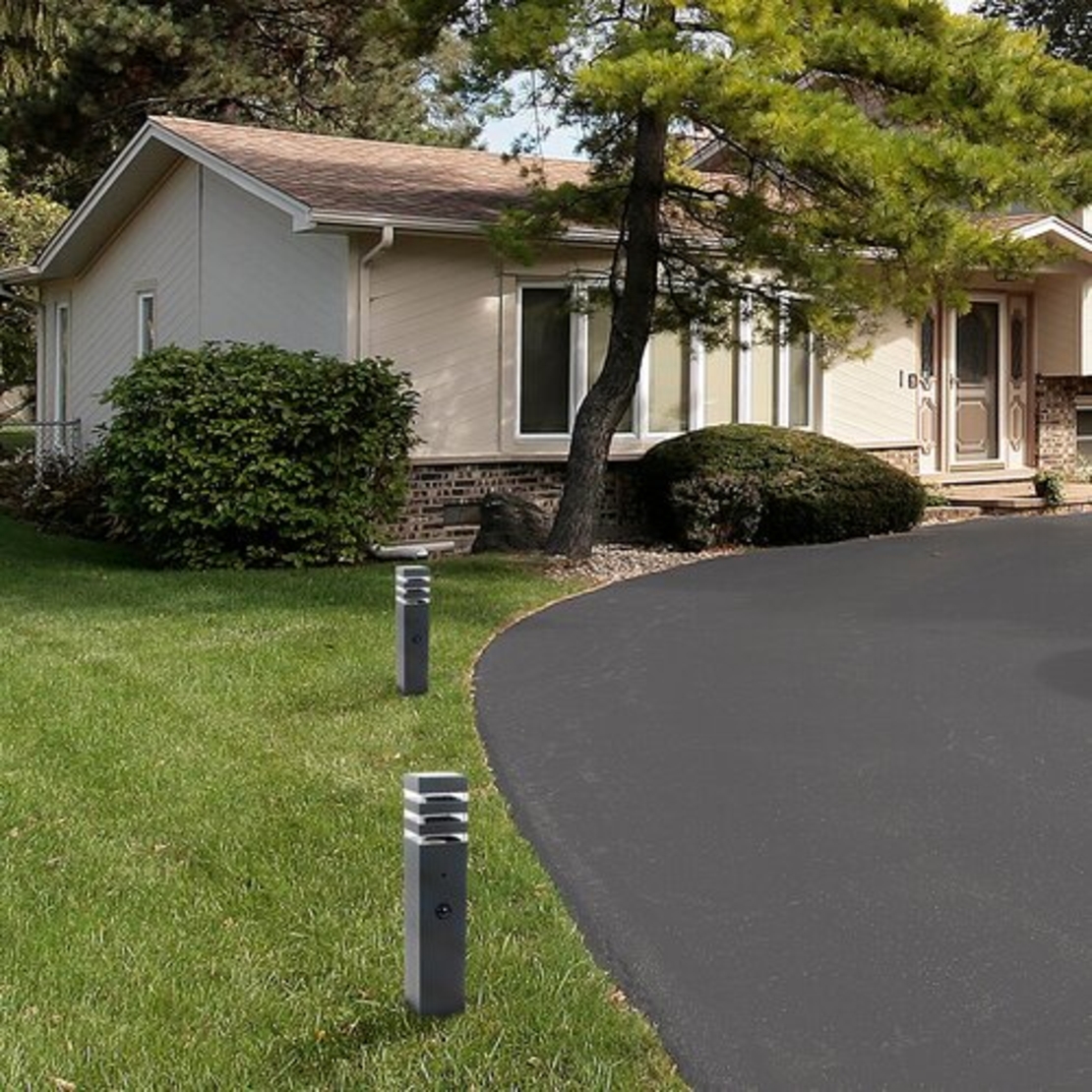 Интелигентен външен стълб Ankara E27 със сензор за движение – антрацитен дизайн и IP44 защита