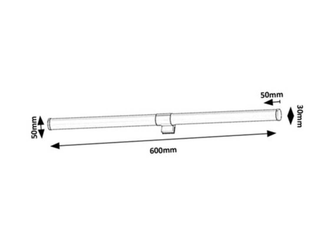 LED осветително тяло за баня 8W, IP44, 4000K, черен корпус