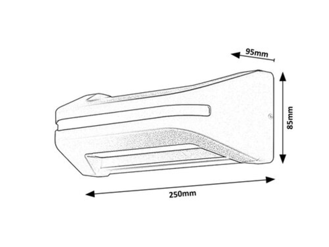 Мощен черен LED аплик Kobarid 20W – модерно фасадно осветление с естествена светлина