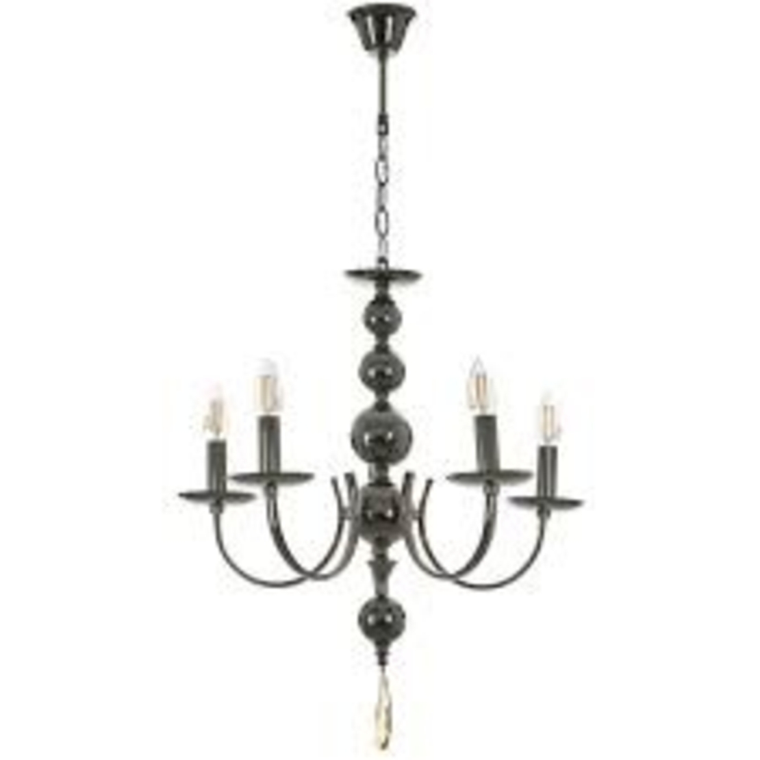 Класически черен полилей 5xE14 – елегантен акцент за всеки интериор