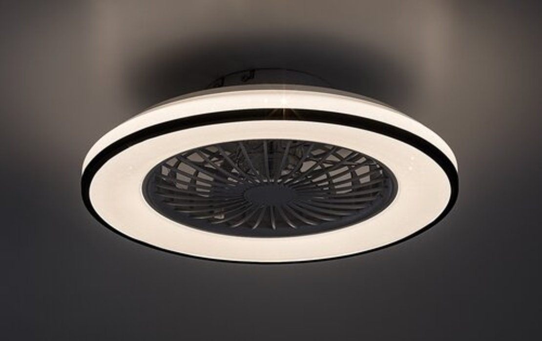 Мултифункционален LED таванен плафон с вентилатор, звезден ефект и регулируема цветна температура