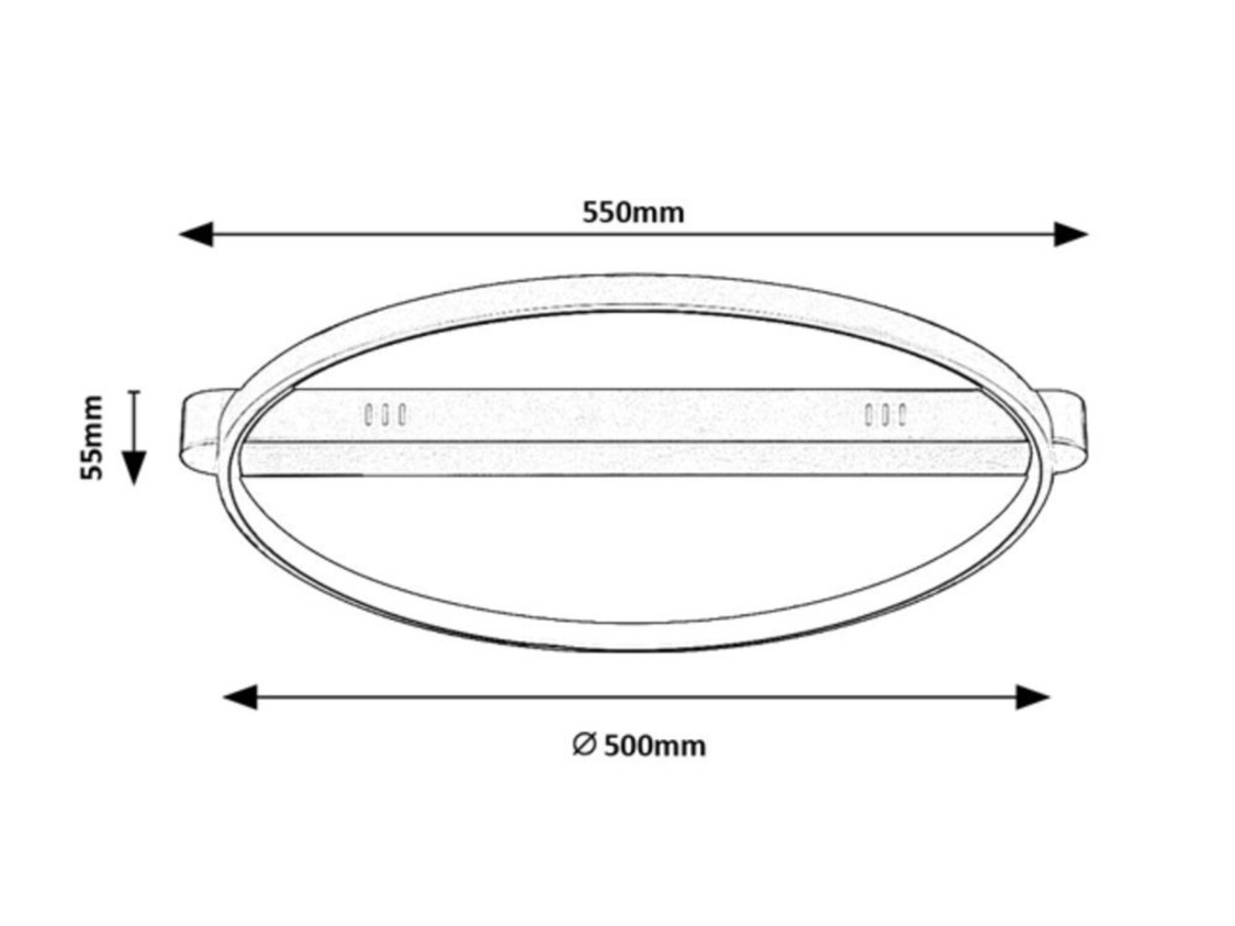 Модерен LED таванен плафон 45W с топло бяла светлина – черен