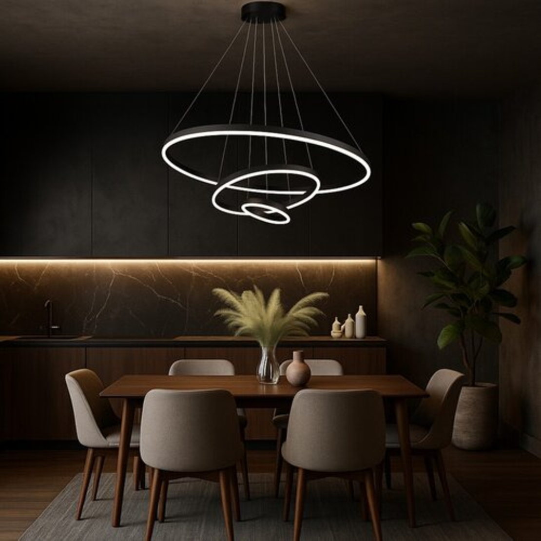 Модерен LED полилей Isaure – 100W, CCT 3000K–6500K, димируем, с дистанционно