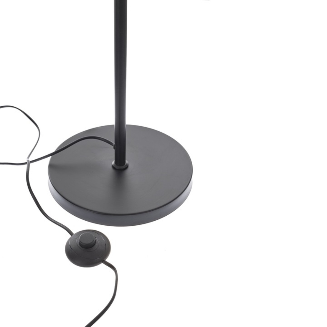 Модерна подова лампа от метал и стъкло – черен/хром, 5 X E27, светлоизточника, с кабел и ключ