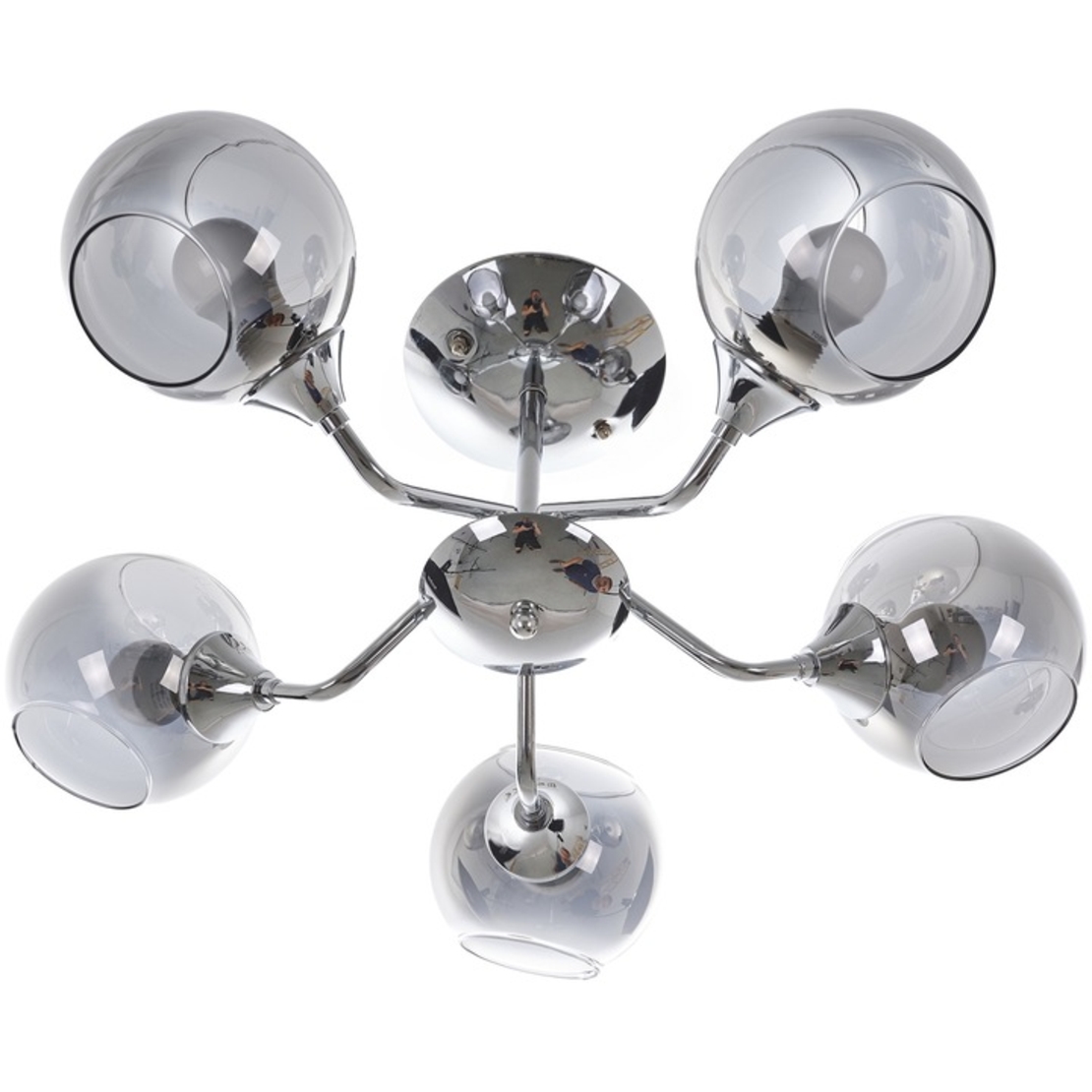Полилей хром със стъкло 5 X E27