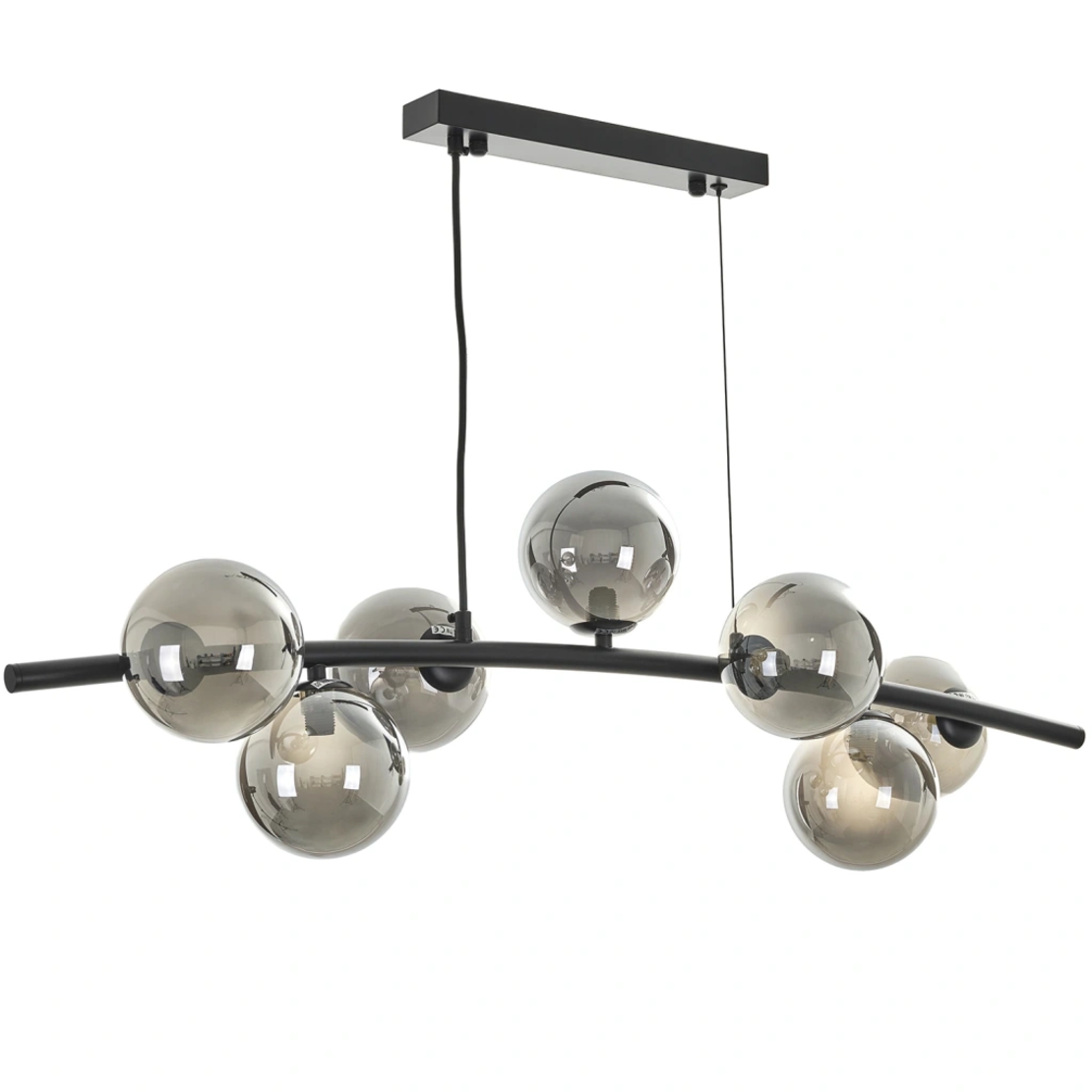 Полилей Sphere Lights – Черен и хром, 7xG9, регулируема височина