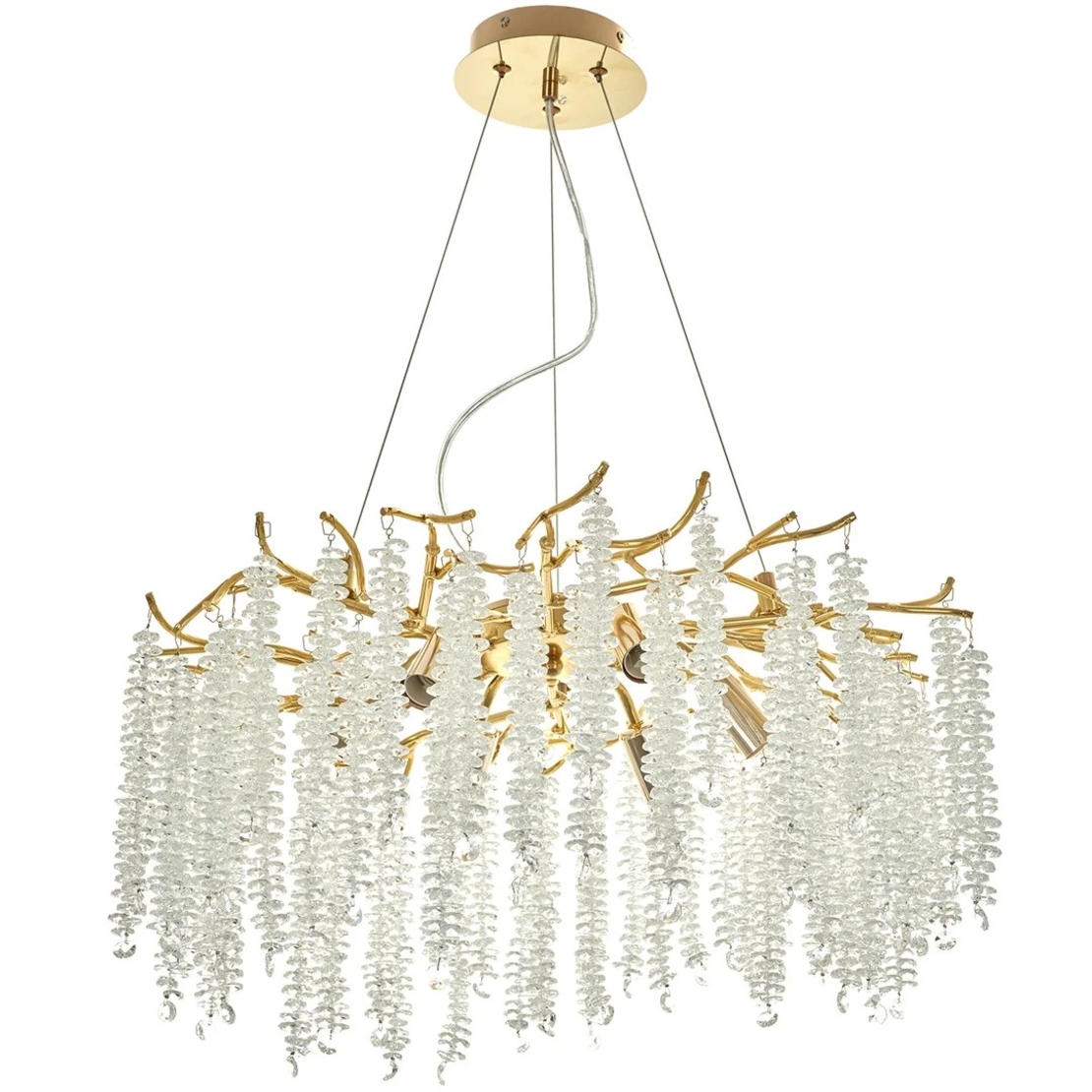 Луксозен полилей 6 X E14 – златен дизайн с кристални елементи