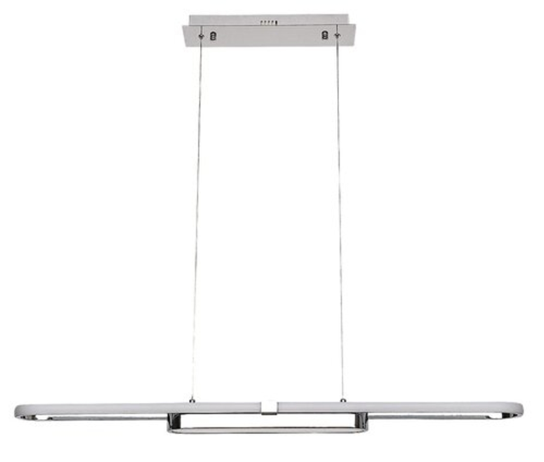 Модерен LED висящ осветител 48W – хром, 4000K естествена светлина