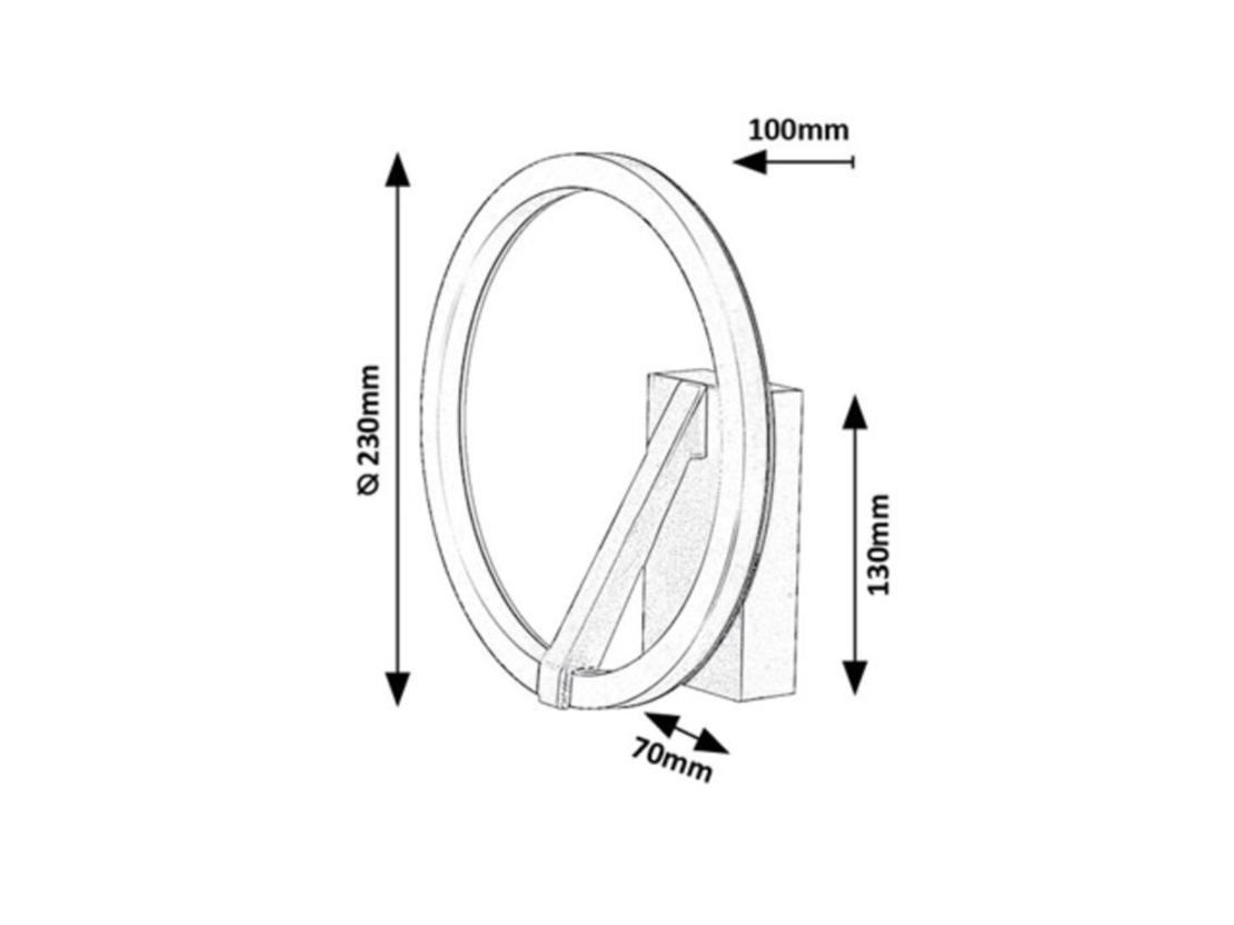 Модерен LED аплик черен/златен, 8W, топла светлина 3000K