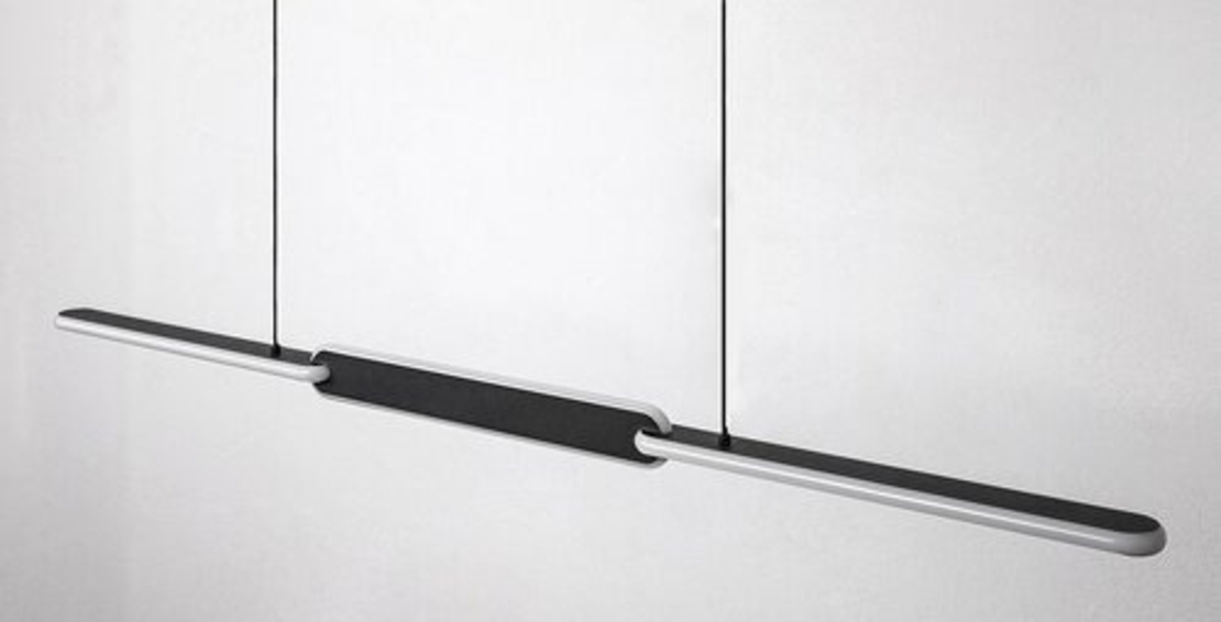 Модерен висящ LED полилей 36W с регулируема цветна температура – черен