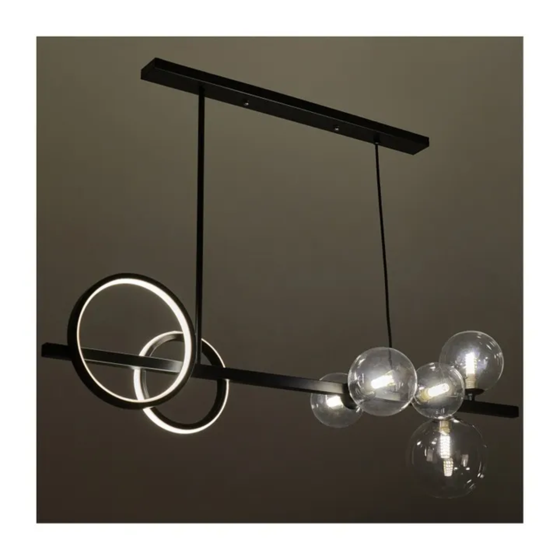 Черен винтидж полилей LED  18W 3000K + 5xG9